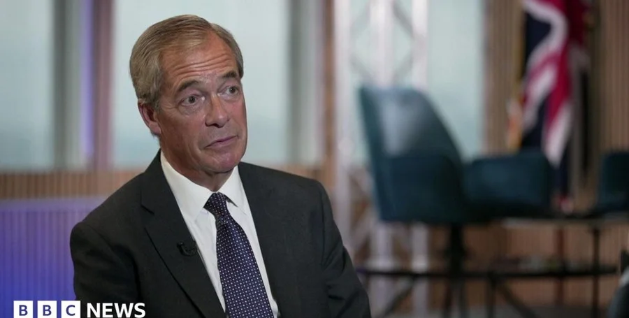 Nigel Farage speaking podium