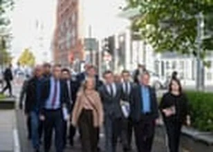 Loyalists marching Northern Ireland street