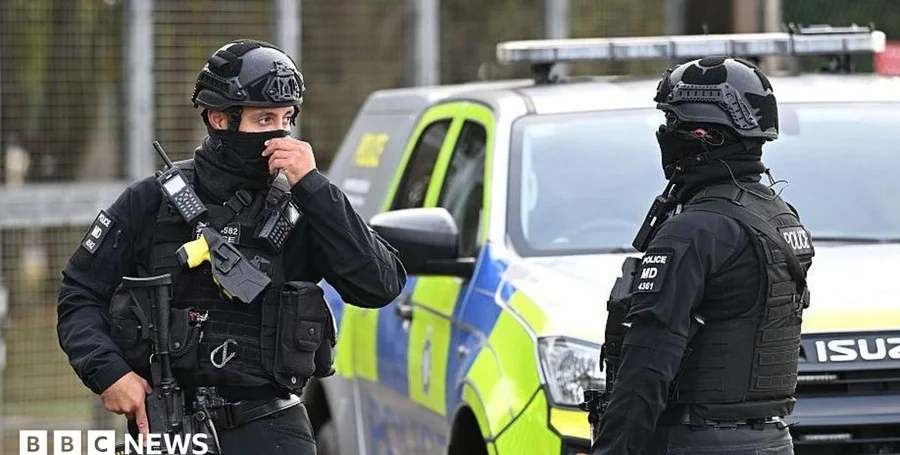 Police presence outside RAF Fairford